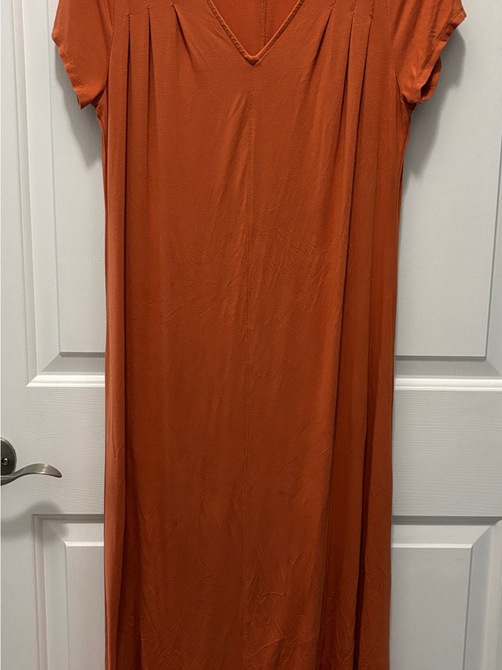 Soft Surroundings Rust-Orange Short-Sleeve Maxi Dress